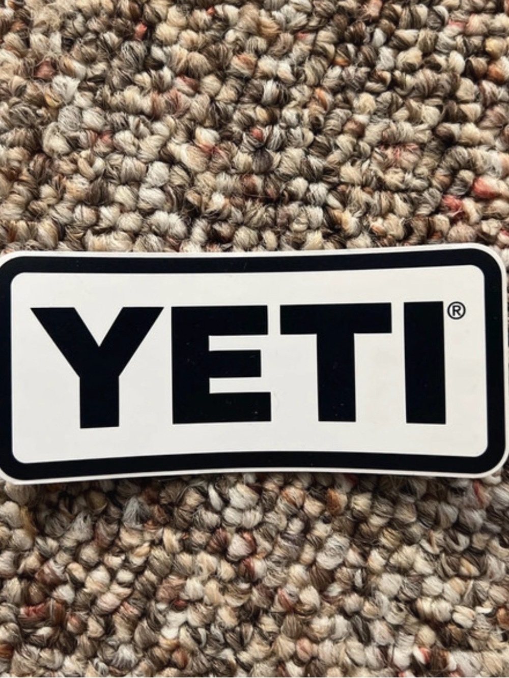 Yeti Black and White Rectangular Logo Sticker